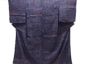 大正ロマン　華紋織出し本場結城紬単衣着物